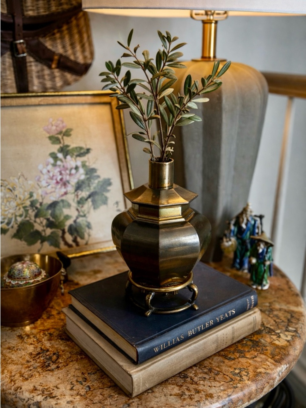 Vintage Metal Lamp Base Repurposed – Brass Tone Decor / Candle Holder / Vase